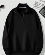 Black Half Zipper Sweatshirt