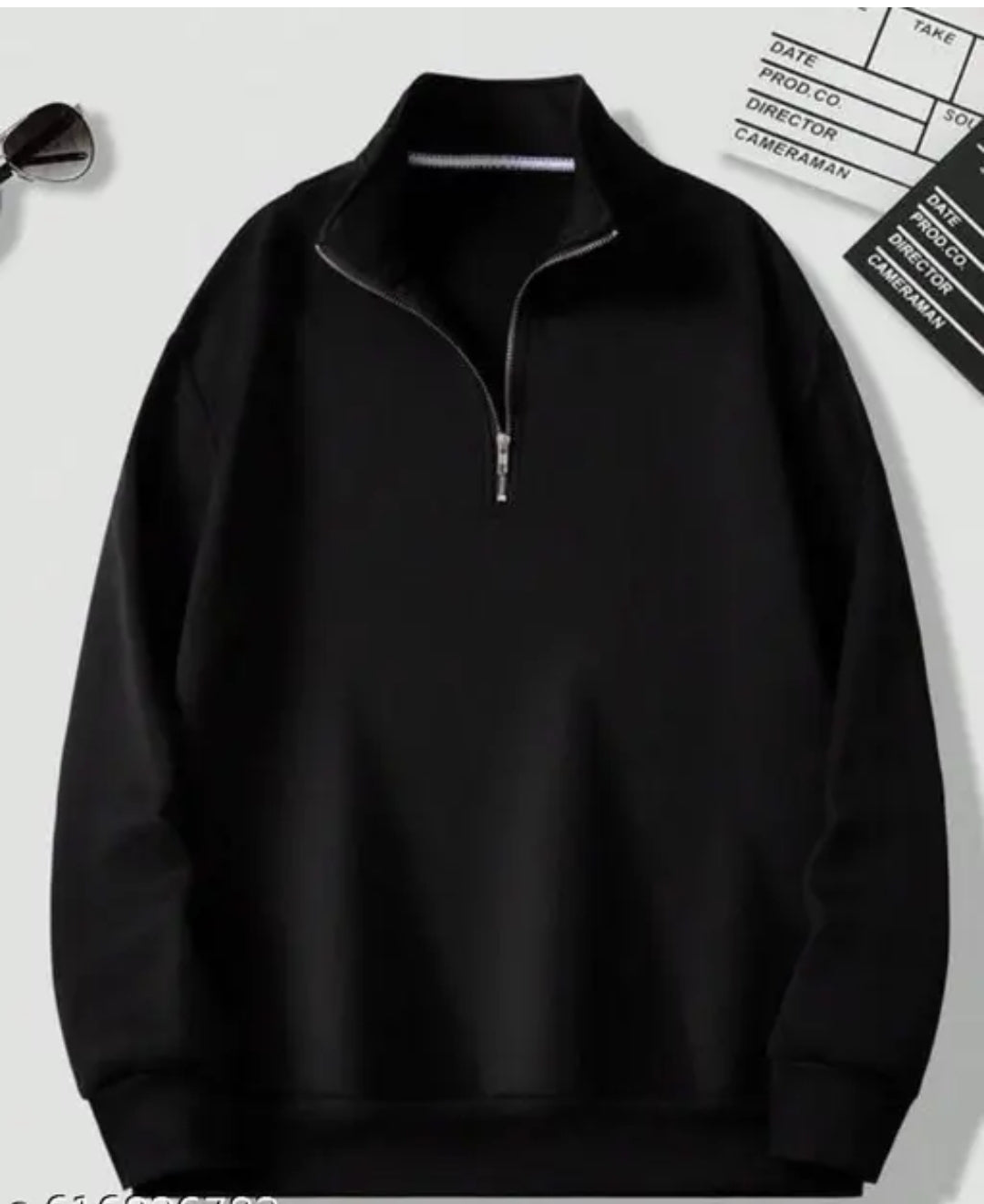 Black Half Zipper Sweatshirt