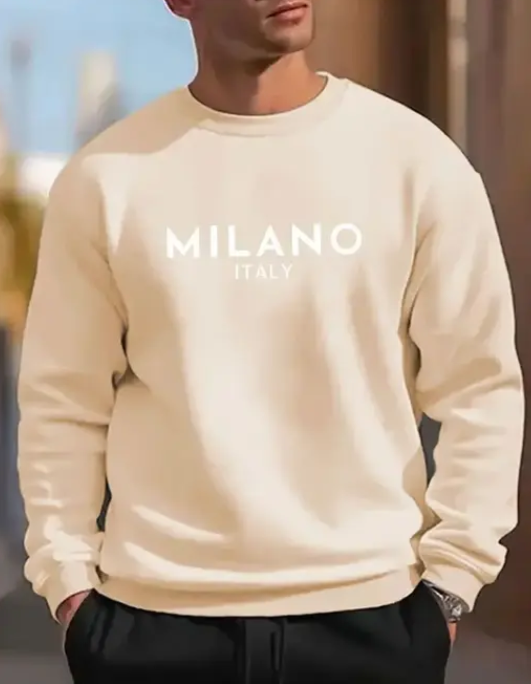 Trendy Beige full sleeve Sweatshirt