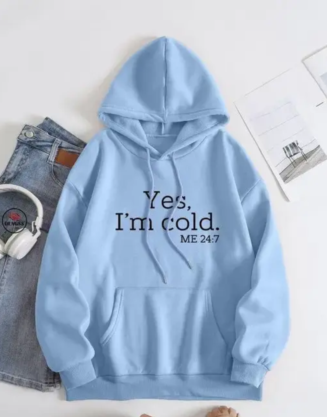 Classic Blue printed Hoodie