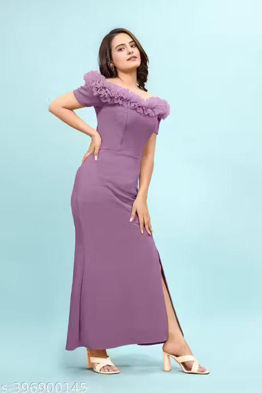 Partywear Bodycon Lavender-Purple Dress